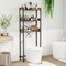 Over The Toilet Storage Rack With Hooks And Adjustable Bottom Bar